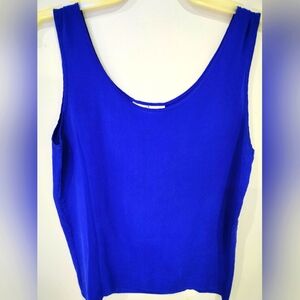 Vintage Women's Royal Blue 100% Silk Camisole by Silk Sensation Size Small